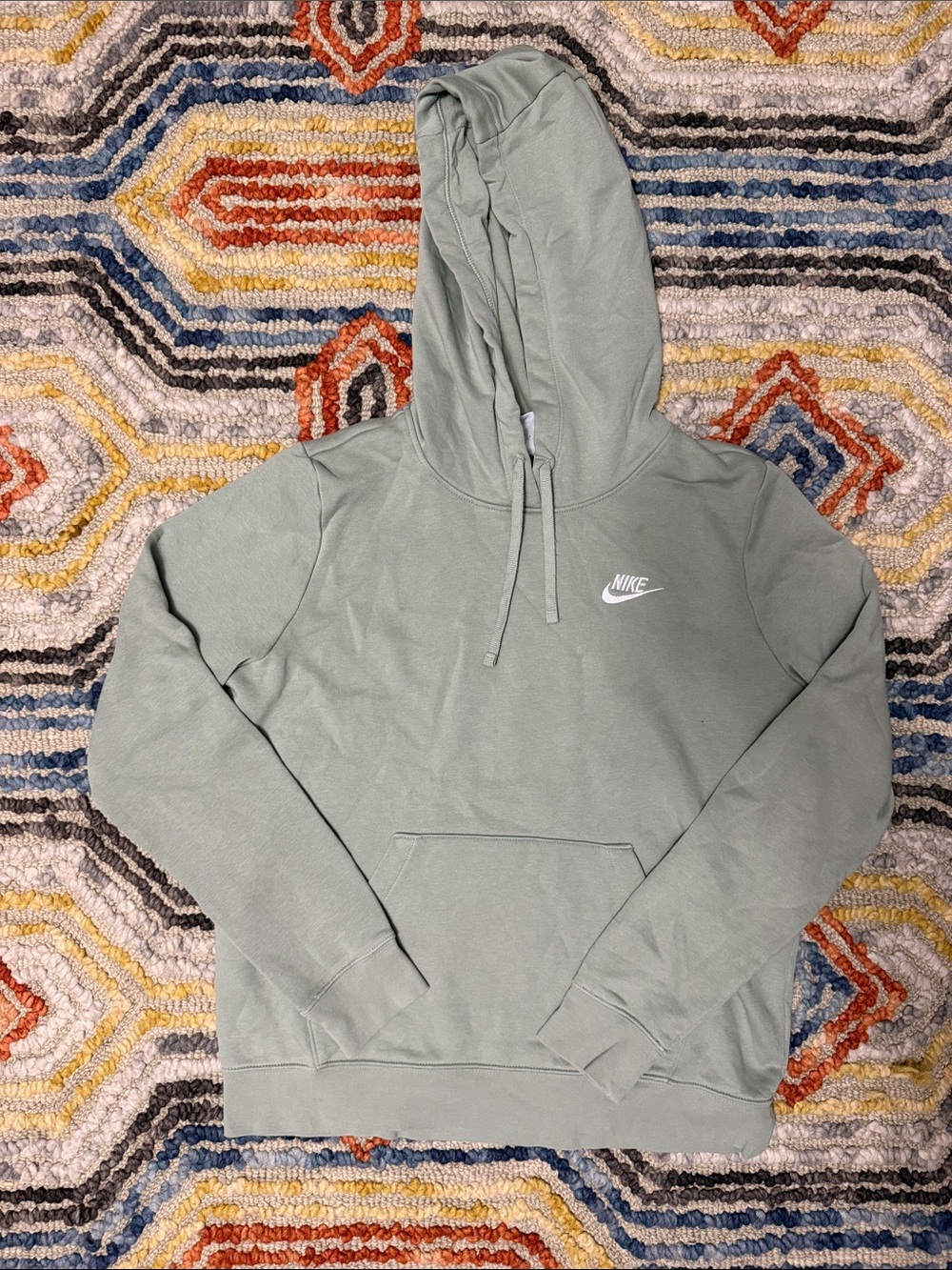Nike Sage Green Pullover Hoodie with White Swoosh